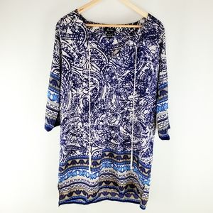 5th & Love L blue boho tunic